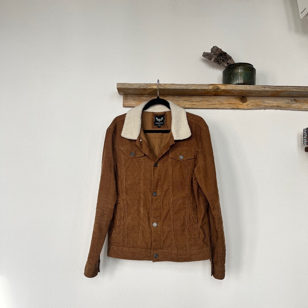 Corduroy Jacket with Sherpa Collar